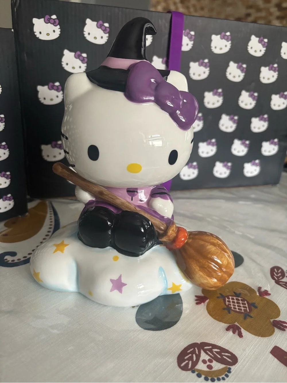 Blue Sky Clayworks x Hello Kitty Halloween Flying Witch w/ Broom Figurine Statue